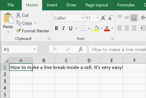 how to shift enter in excel