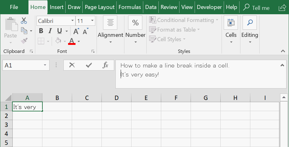 how do you go to next line in excel cell