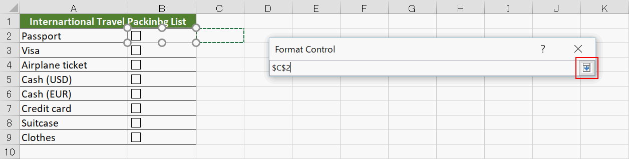 Format control dialog box