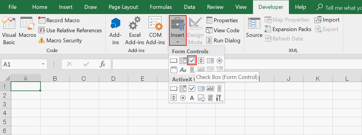 insert developer tab in excel mac