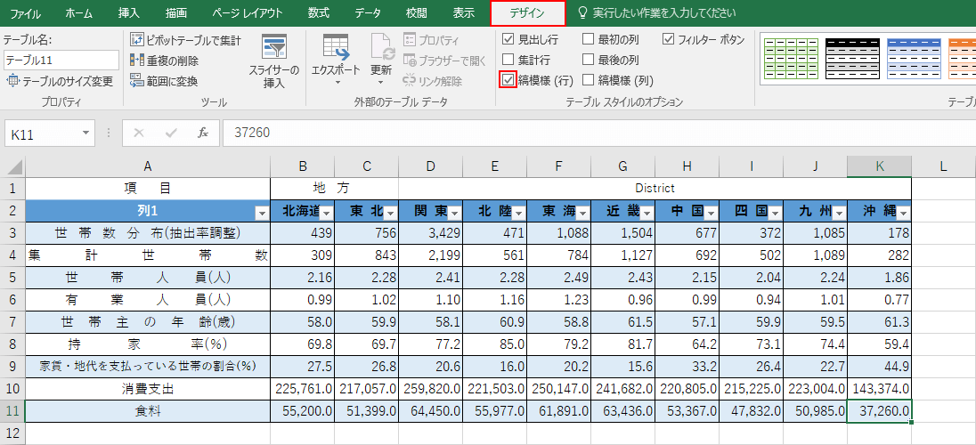 縞模様(行)