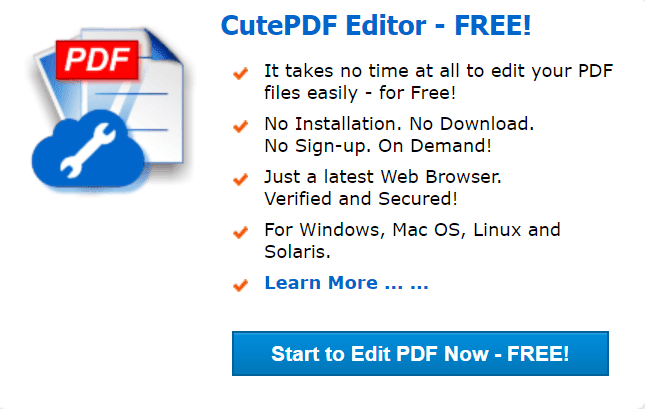 CutePDF Editor