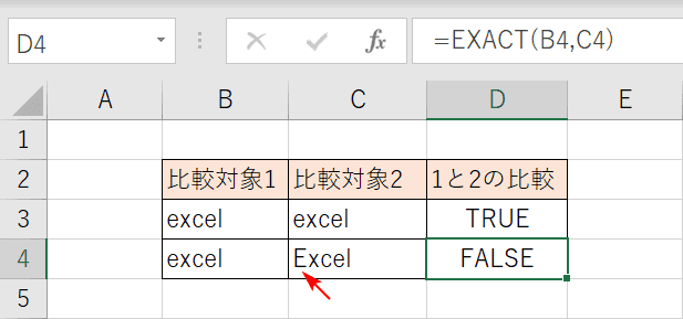 大文字と小文字の文字列比較