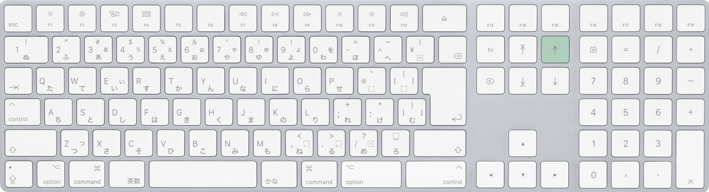 Macで上方向にスクロールするショートカット