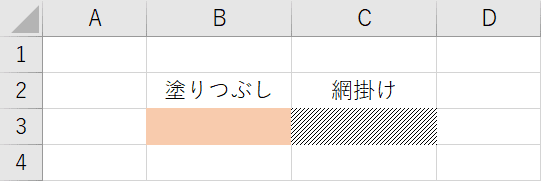 塗りつぶしと網掛けの違い