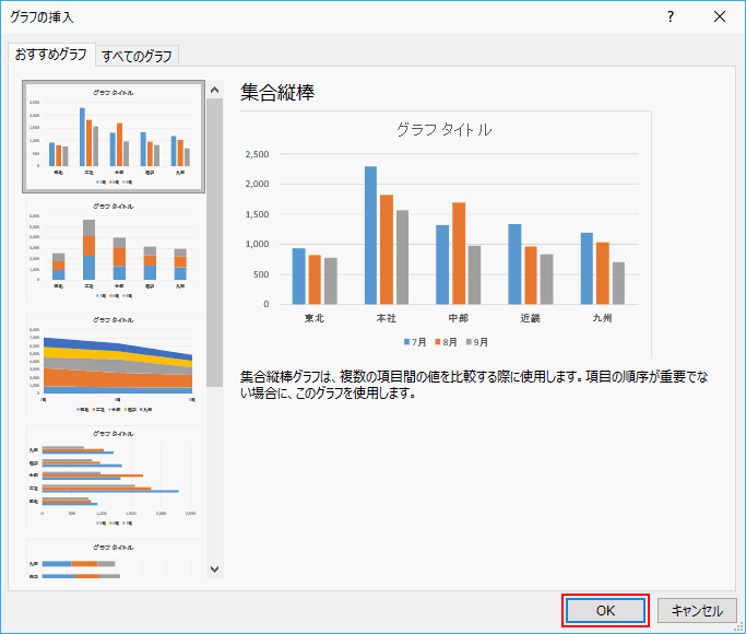 棒グラフの選択