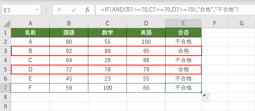 Excelのif関数と組みわせたand関数 Aかつb の使い方 Office Hack