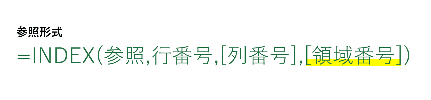 INDEX関数の領域番号