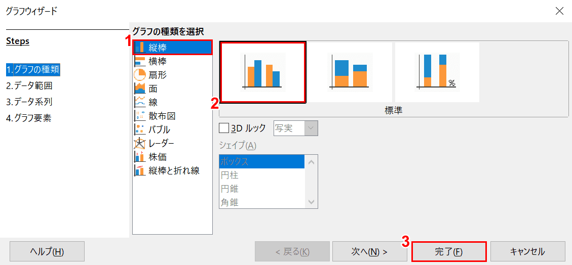 グラフの選択