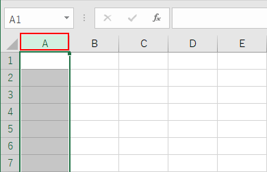 A列を選択する