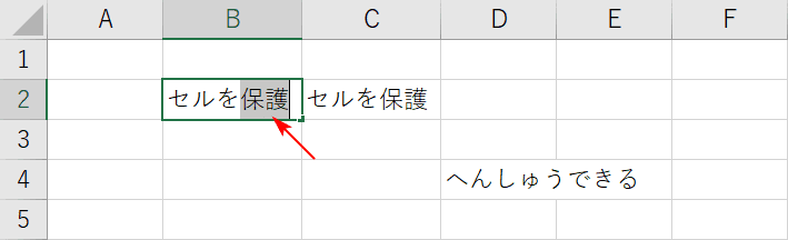 セルの保護解除確認