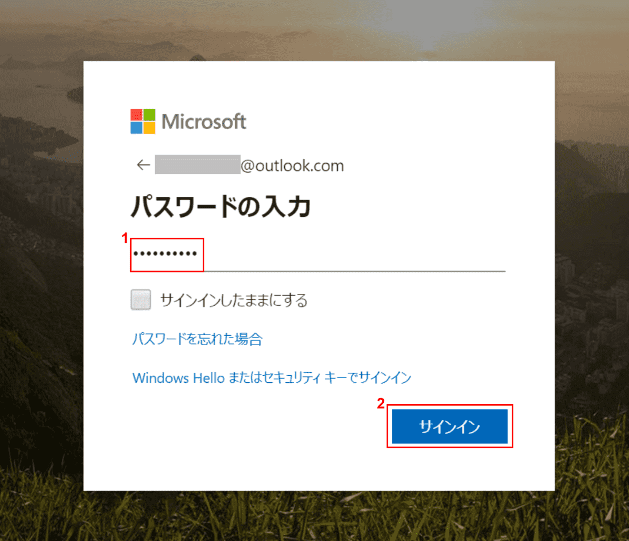 パスワードの入力