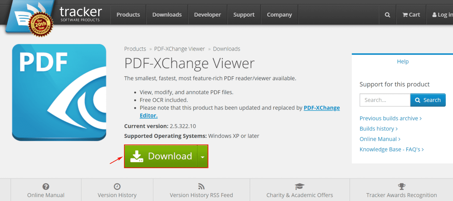 PDF-XChange Viewerのダウンロード