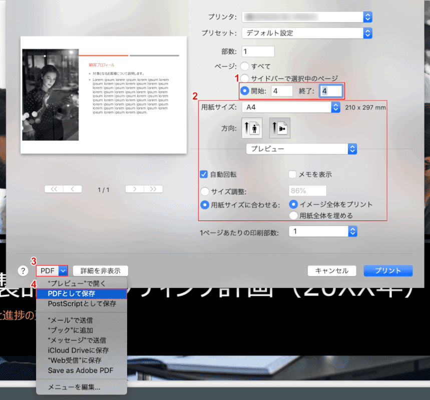 pdf-save-only-one-page mac プレビュー　設定