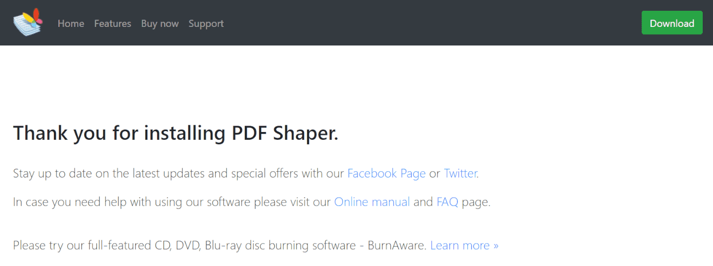 pdf-shaper-free インストール完了