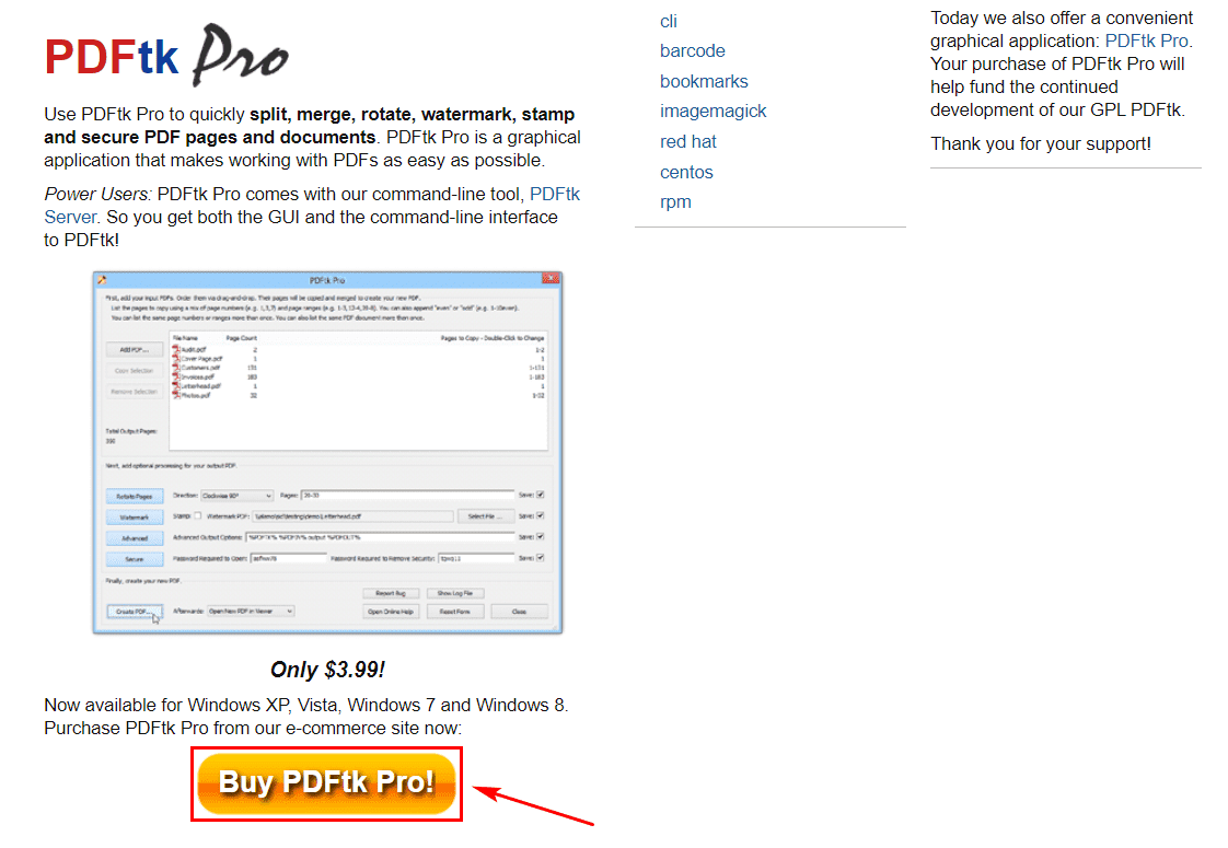 Buy PDFtk Pro