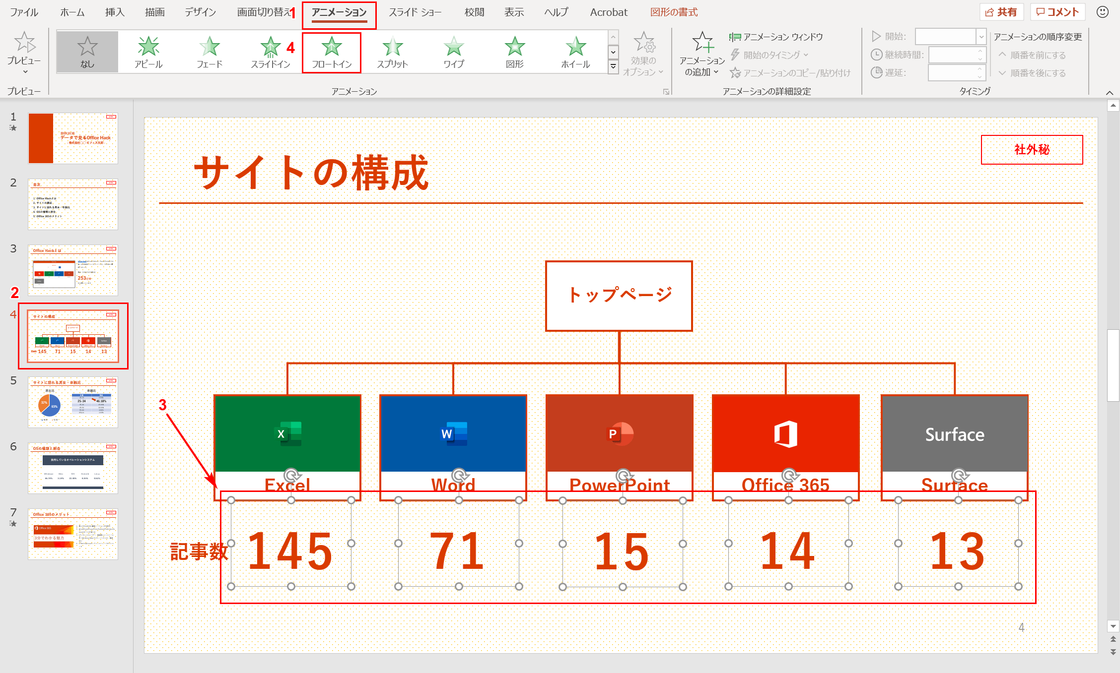 アニメーションの設定