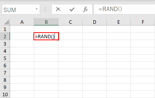 RAND関数を入力する