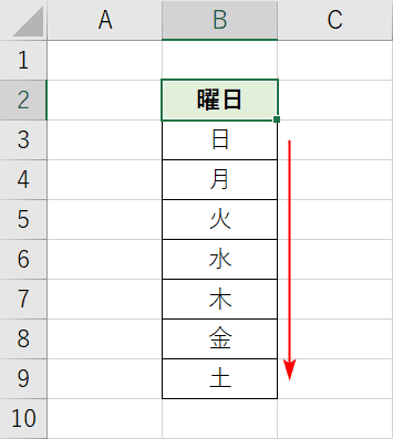 曜日の並び替え