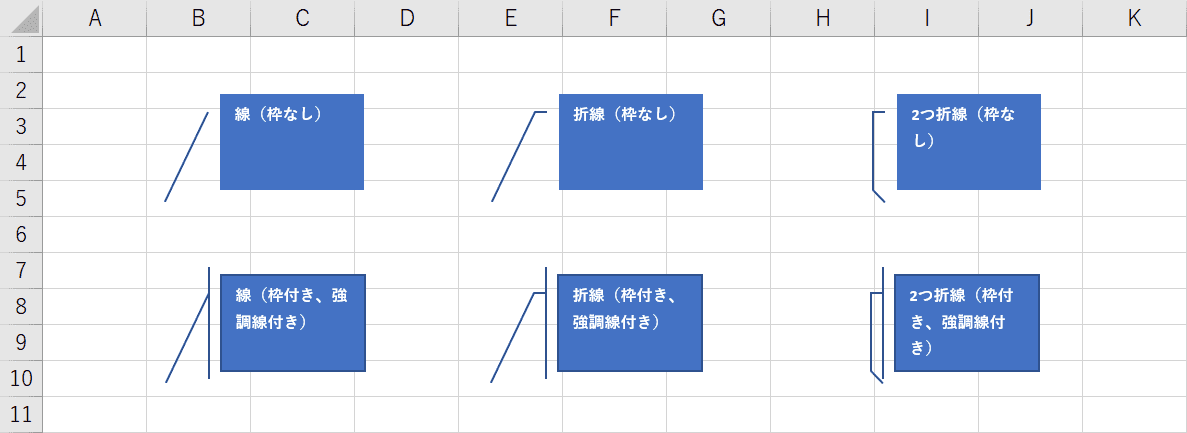 エクセルの吹き出しの種類