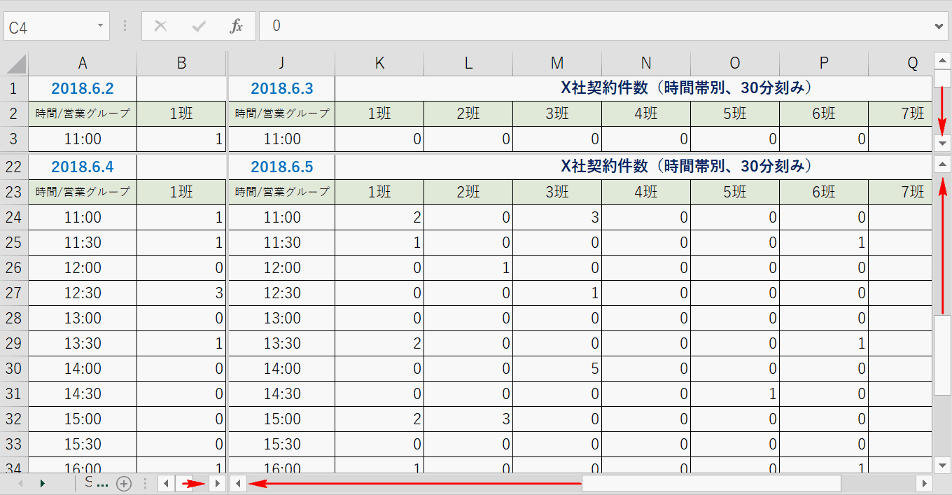 縦横にスクロール