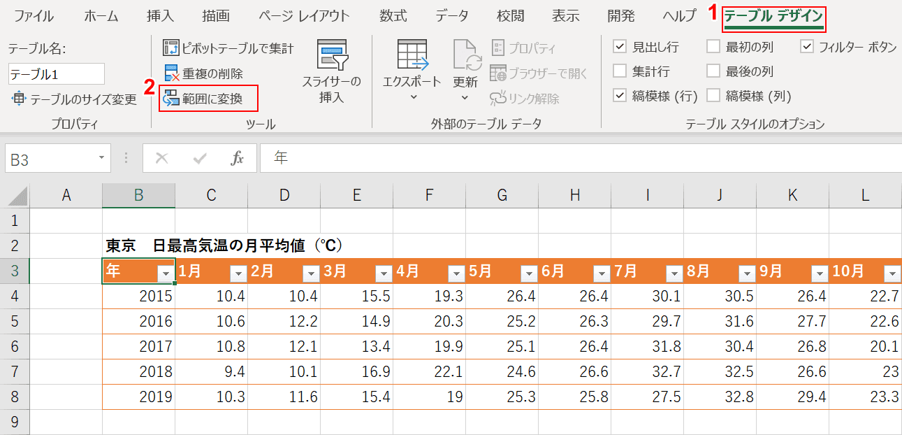 範囲に変更を押す