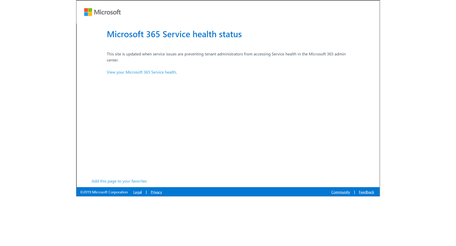 Microsoft 365 Service health status