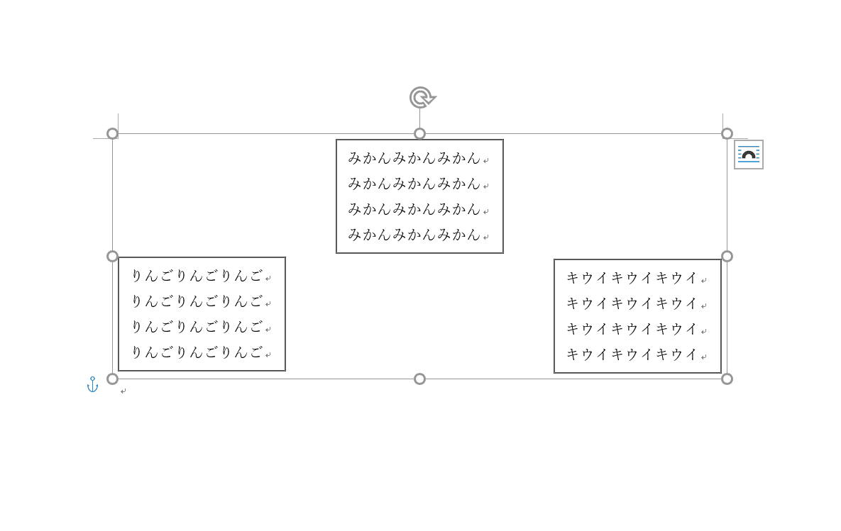 グループ化の完了