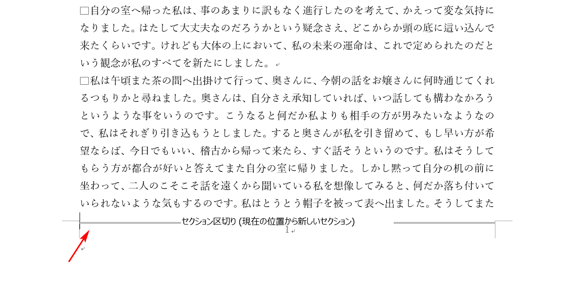 セクション区切りを挿入