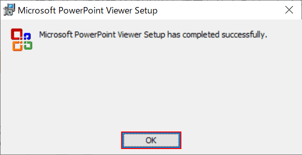 PowerPoint Viewerインストール完了