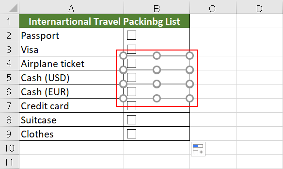Select checkboxes