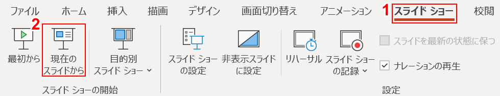 現在のスライドから