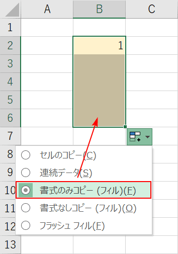 書式のみコピー