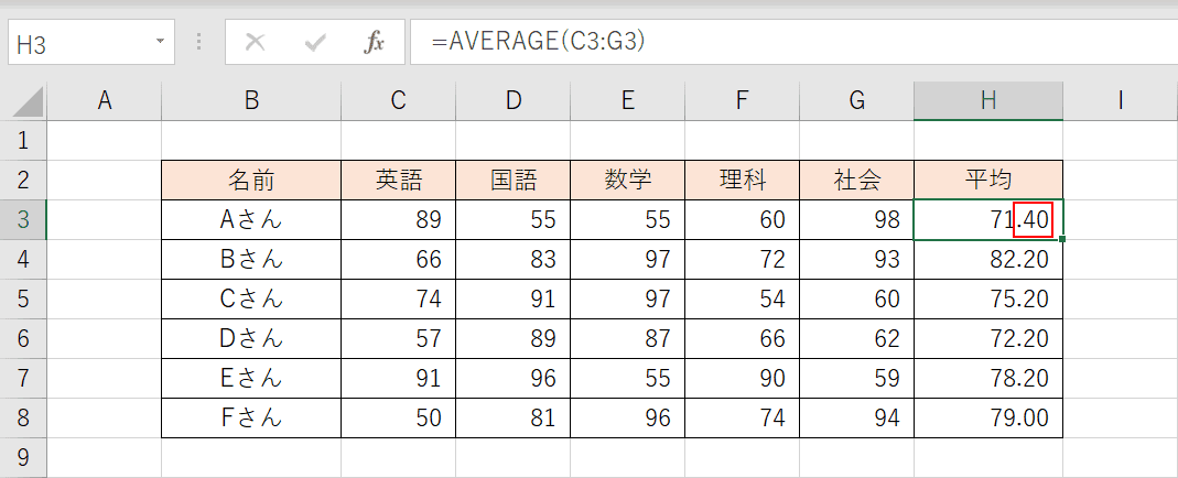 小数点を表示