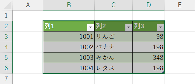 1行おきに色がついた