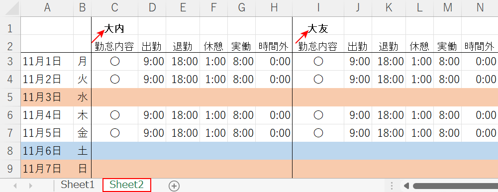 sheet2の名字