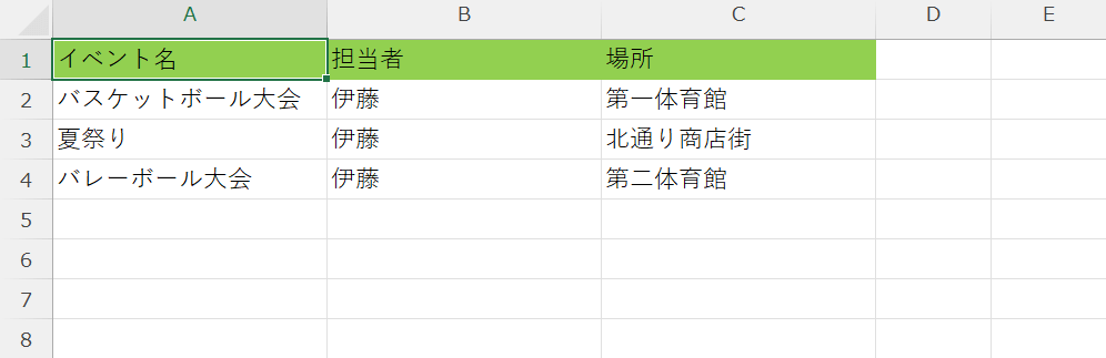 表を作れた