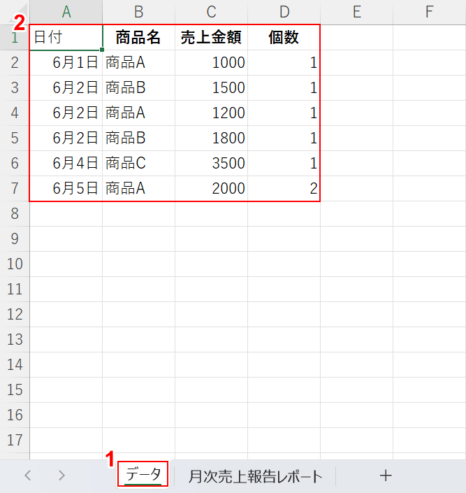 表を作成する