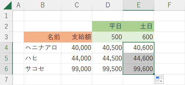 複合参照で指定できた