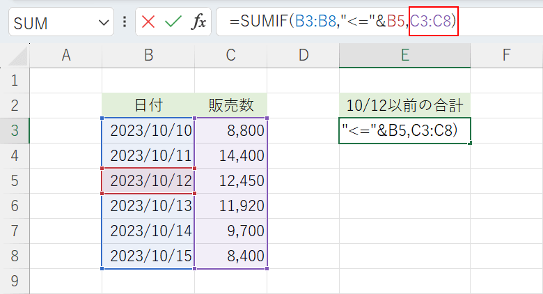 C3からC8を選択する