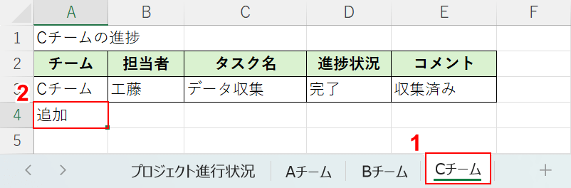 データを追加する