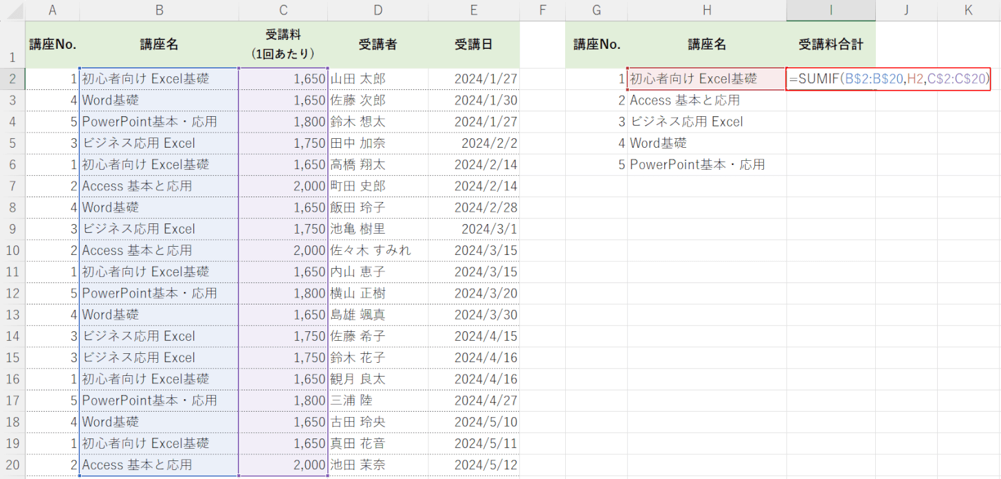 関数を入力する