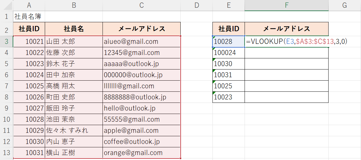 関数を入力する