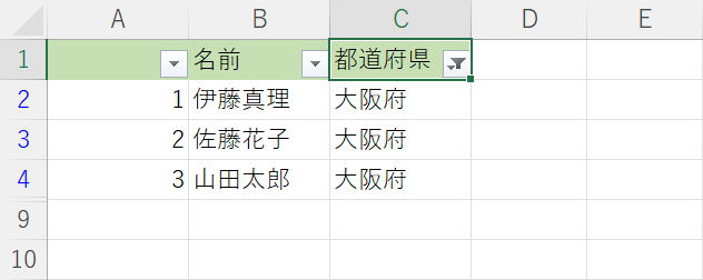 フィルターが正常に機能している