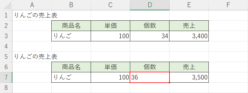 自動計算されるか試す