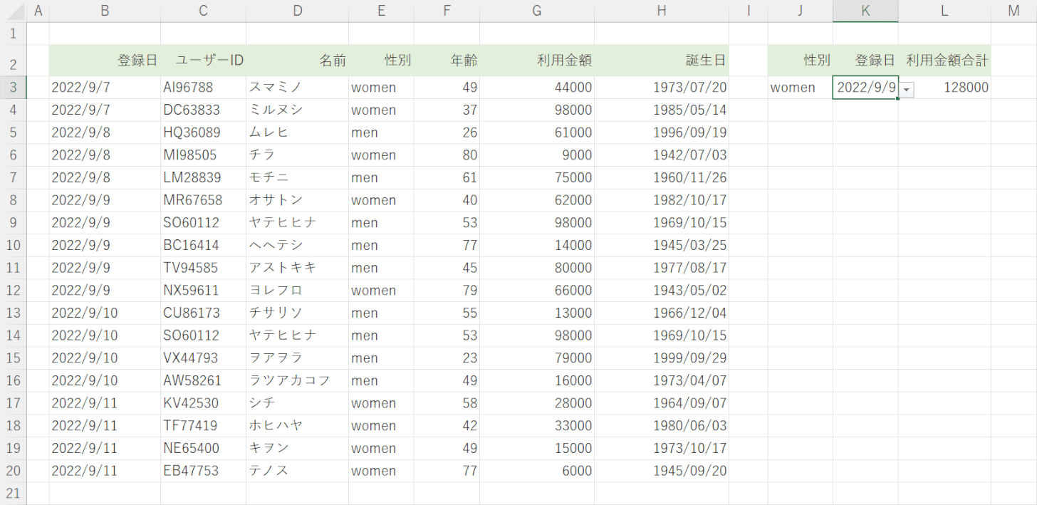 集計できる