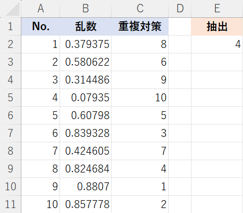 ランダム抽出する