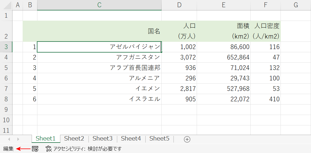 セルを編集できるようになった