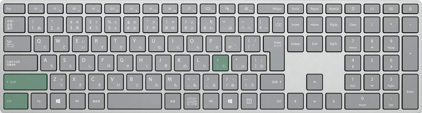 列を挿入するショートカット