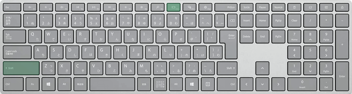 右クリックメニューを表示するショートカット